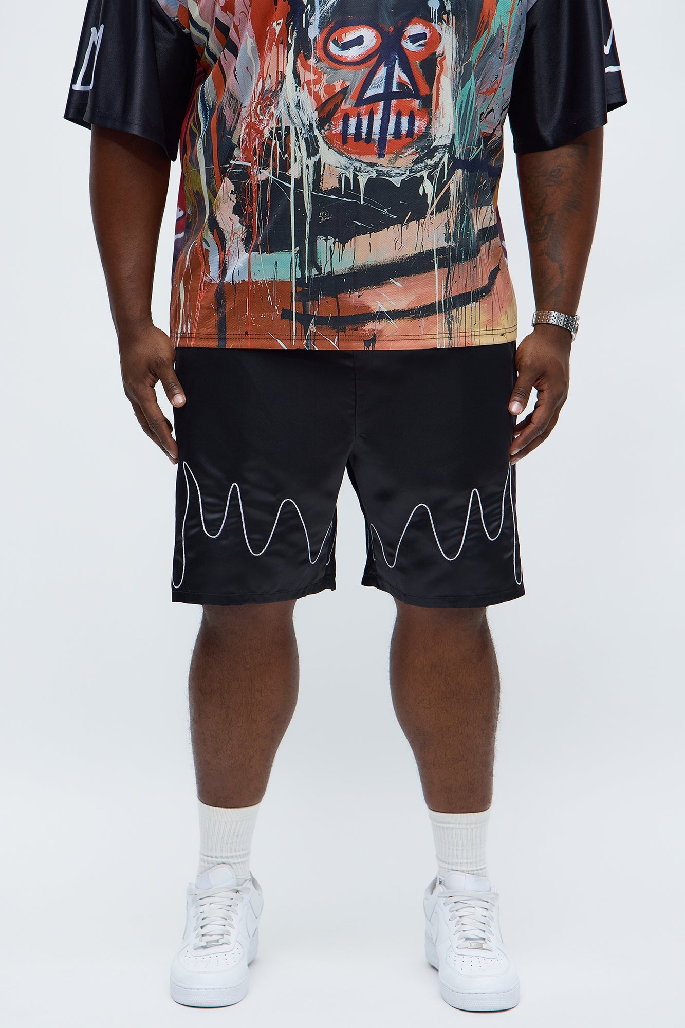 Relaxed Flame Piping Short - Black