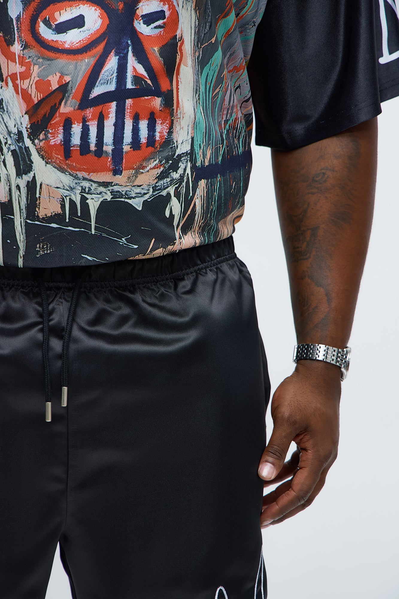 Relaxed Flame Piping Short - Black