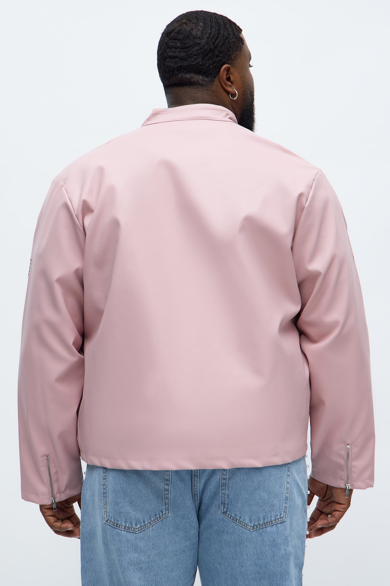 Faux Leather Racing Club Moto Jacket - Pink/combo