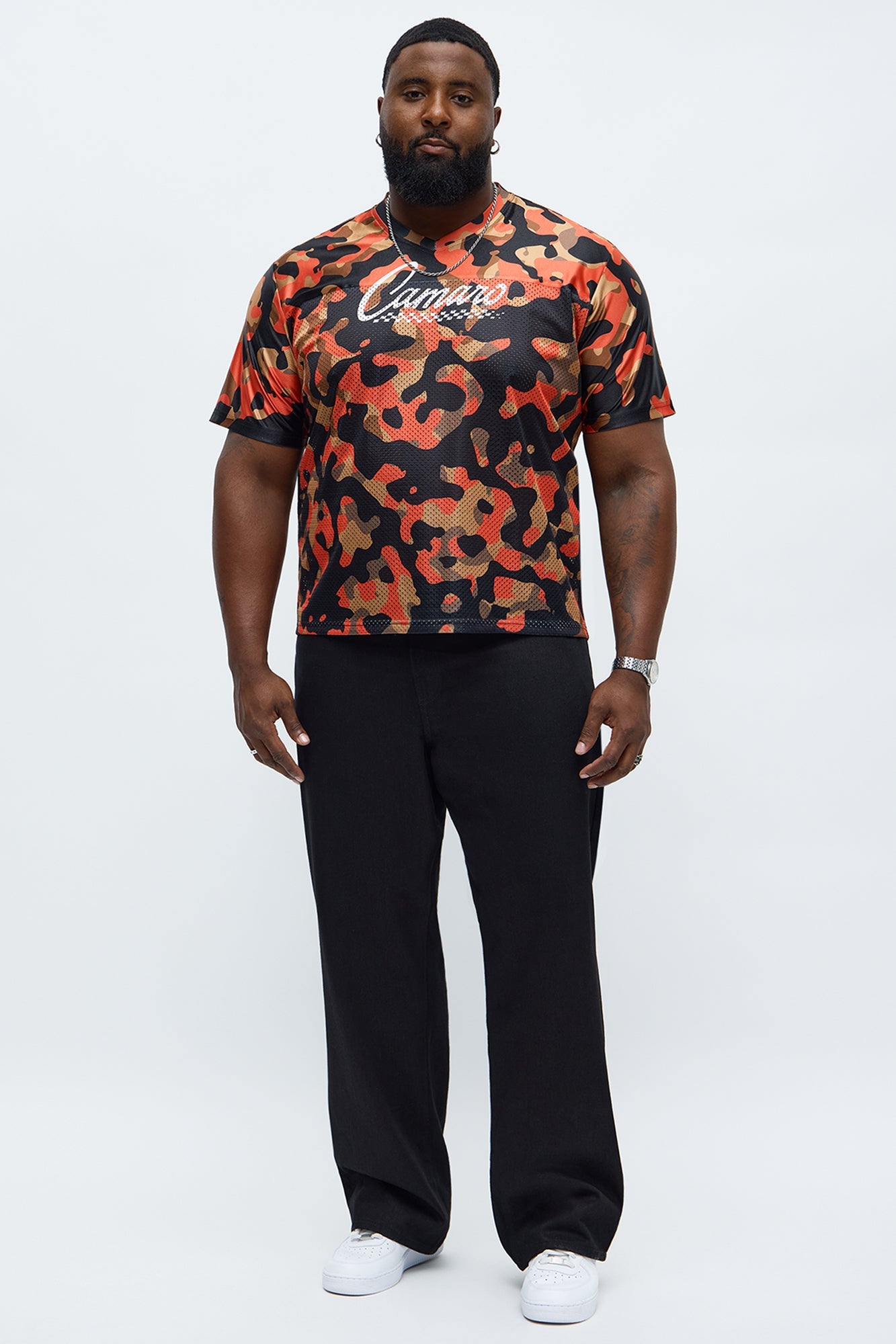 Camaro Combat Print Mesh Jersey - Orange/combo