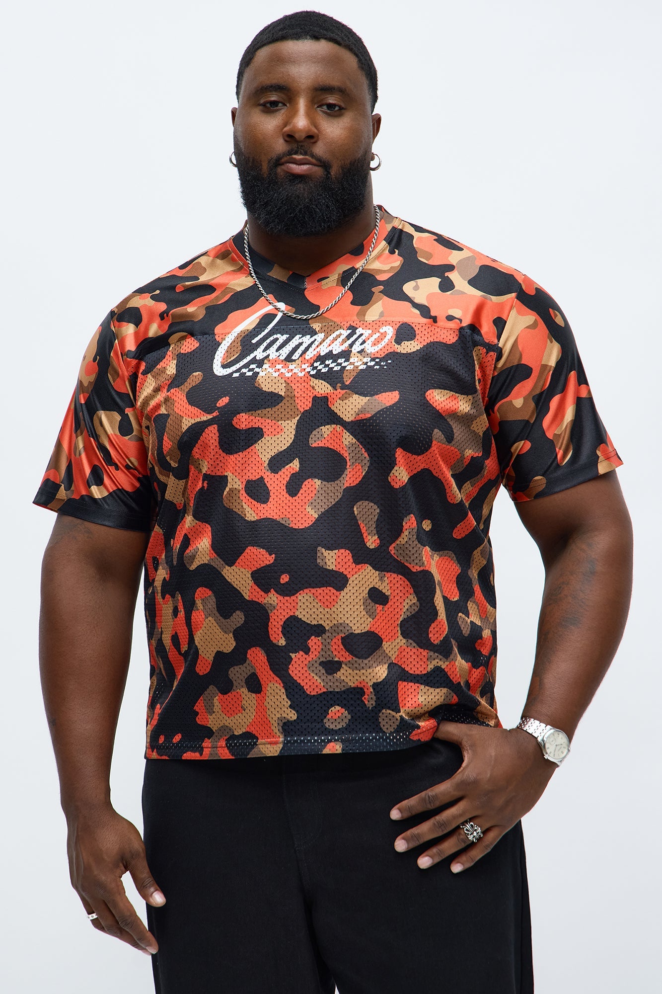 Camaro Combat Print Mesh Jersey - Orange/combo