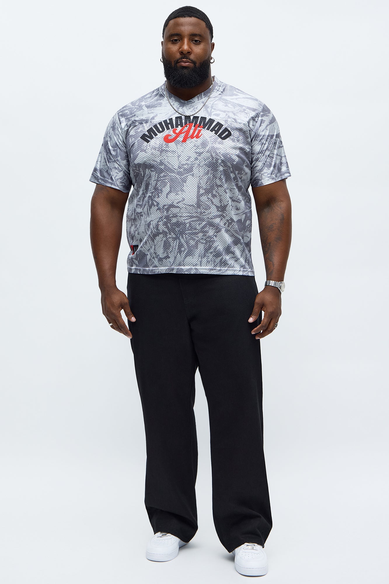 Muhammad Ali Camo Mesh Jersey - Grey