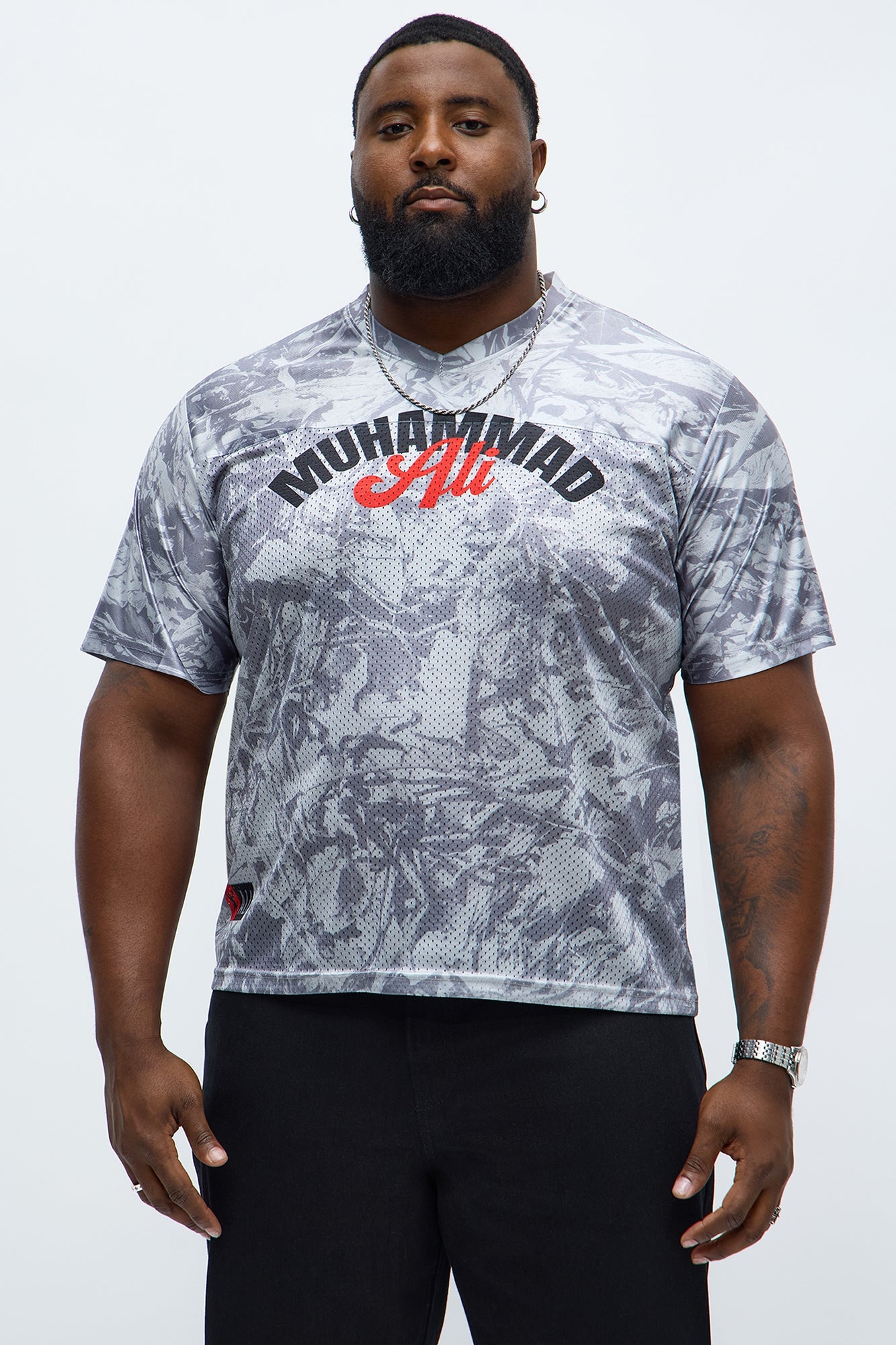 Muhammad Ali Camo Mesh Jersey - Grey