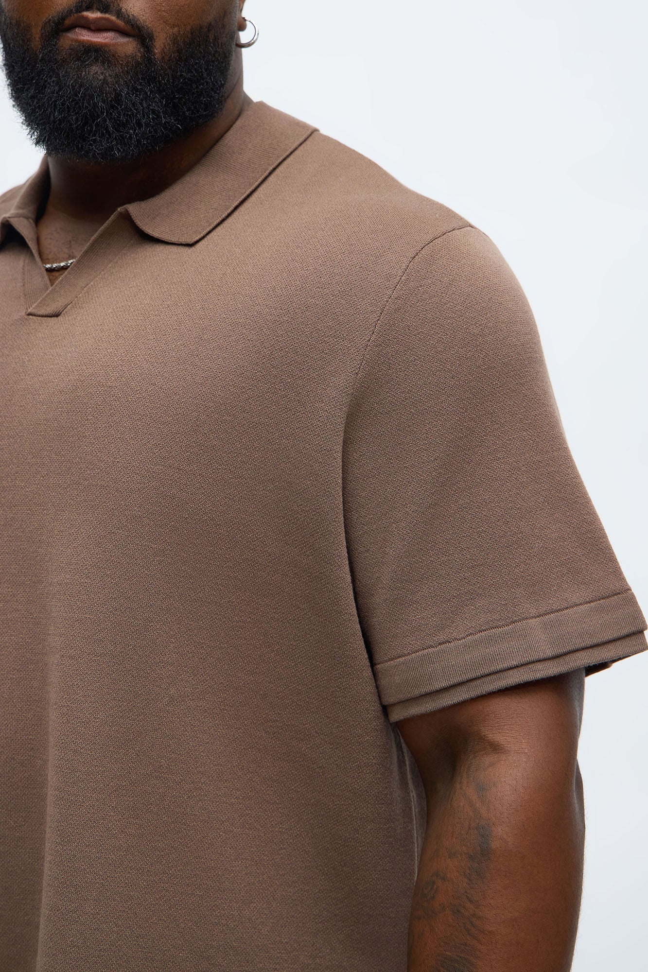 Elevated The Slate Knit Polo - Brown