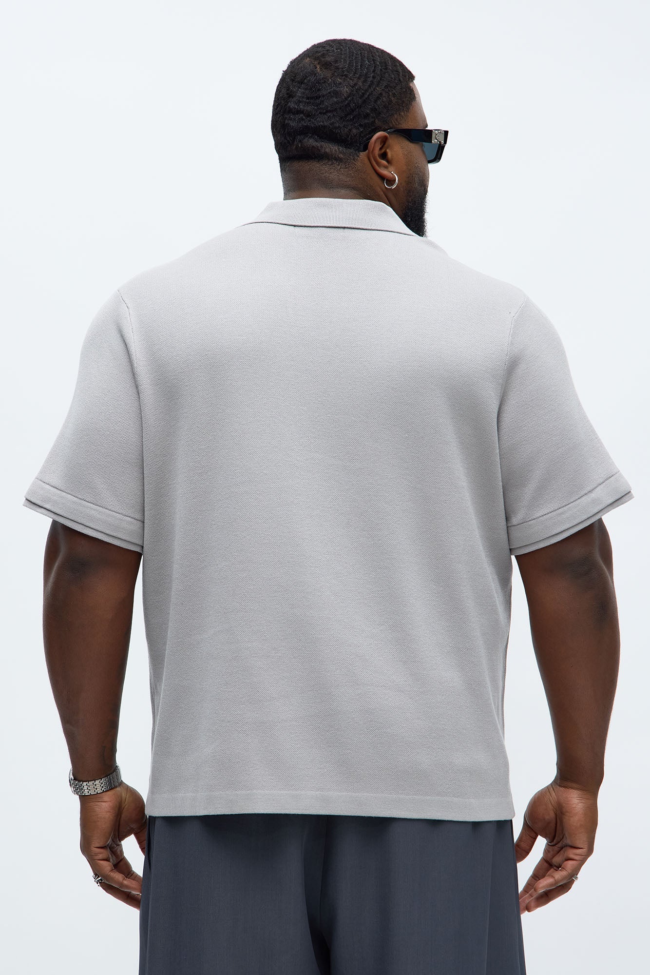 Elevated The Slate Knit Polo - Grey