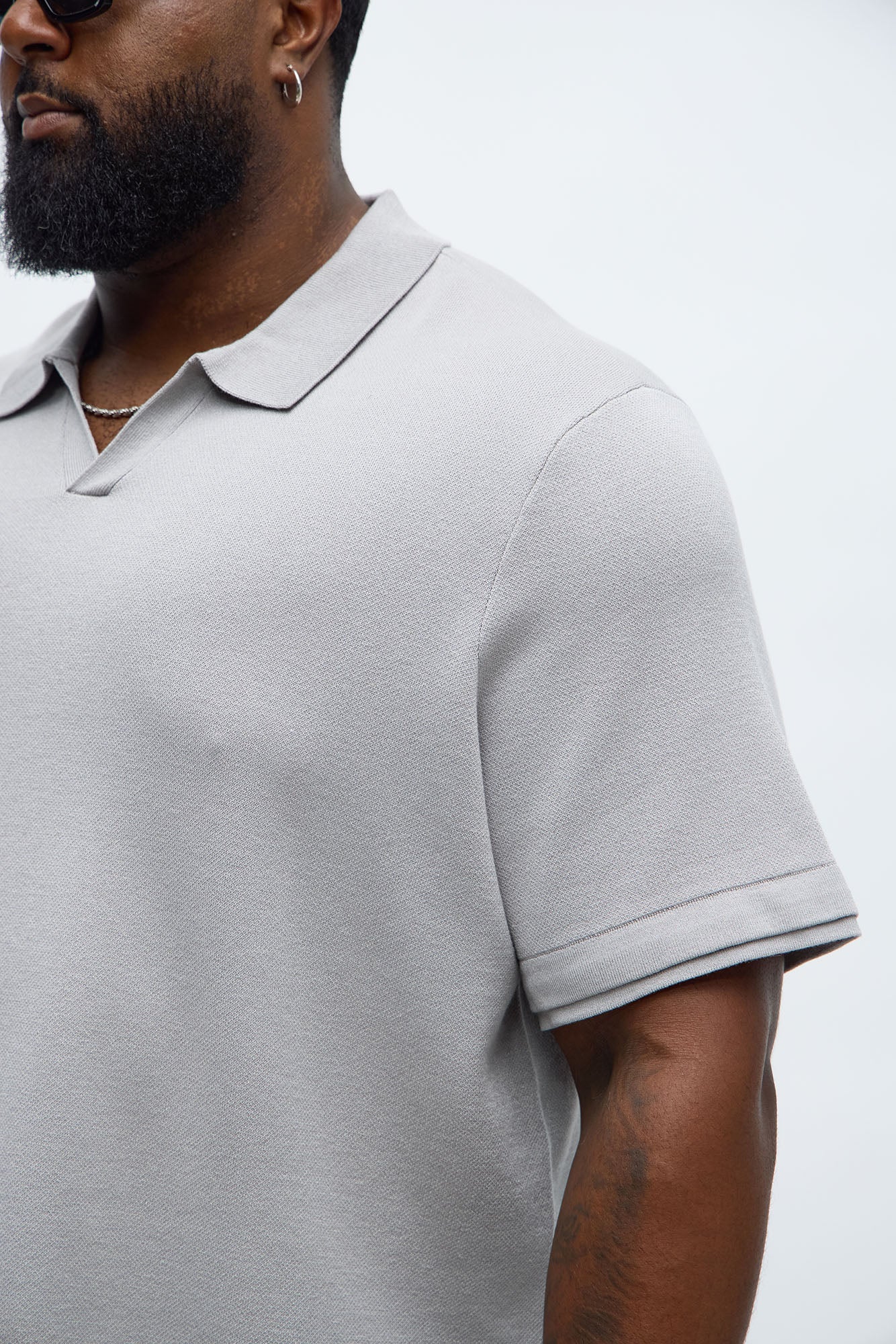 Elevated The Slate Knit Polo - Grey
