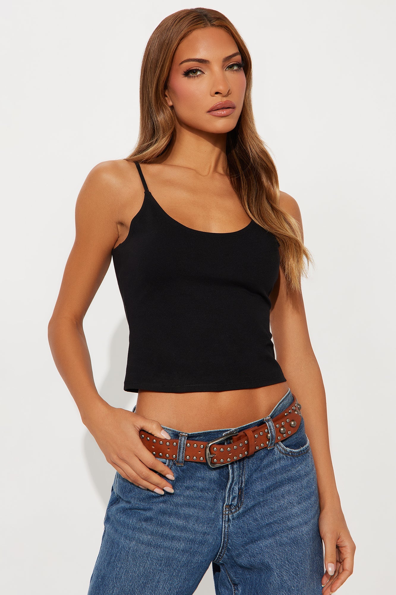 All Around Studded Belt - Cognac