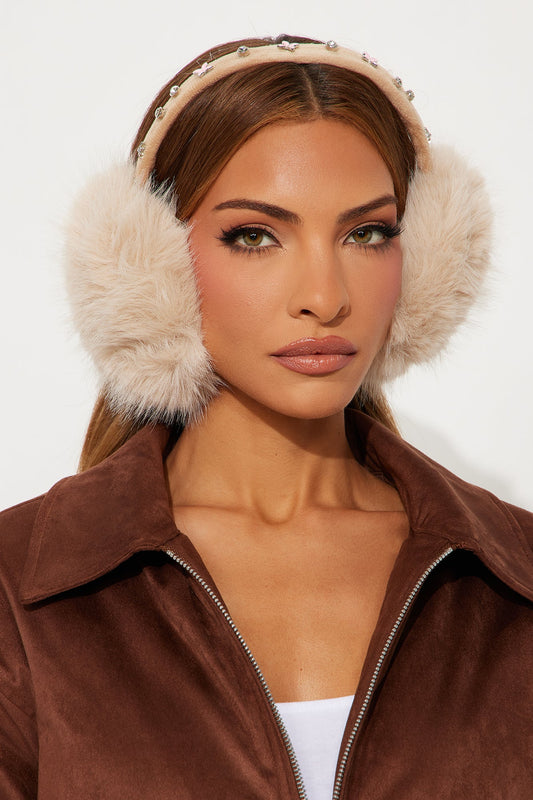 Cold But Always Cute Faux Fur Earmuffs - Beige