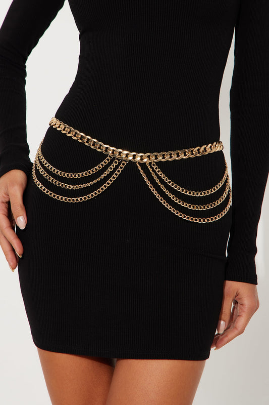 No Drama Queen Chain Belt - Gold