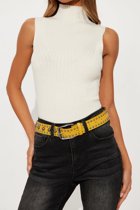 All Around Studded Belt - Yellow