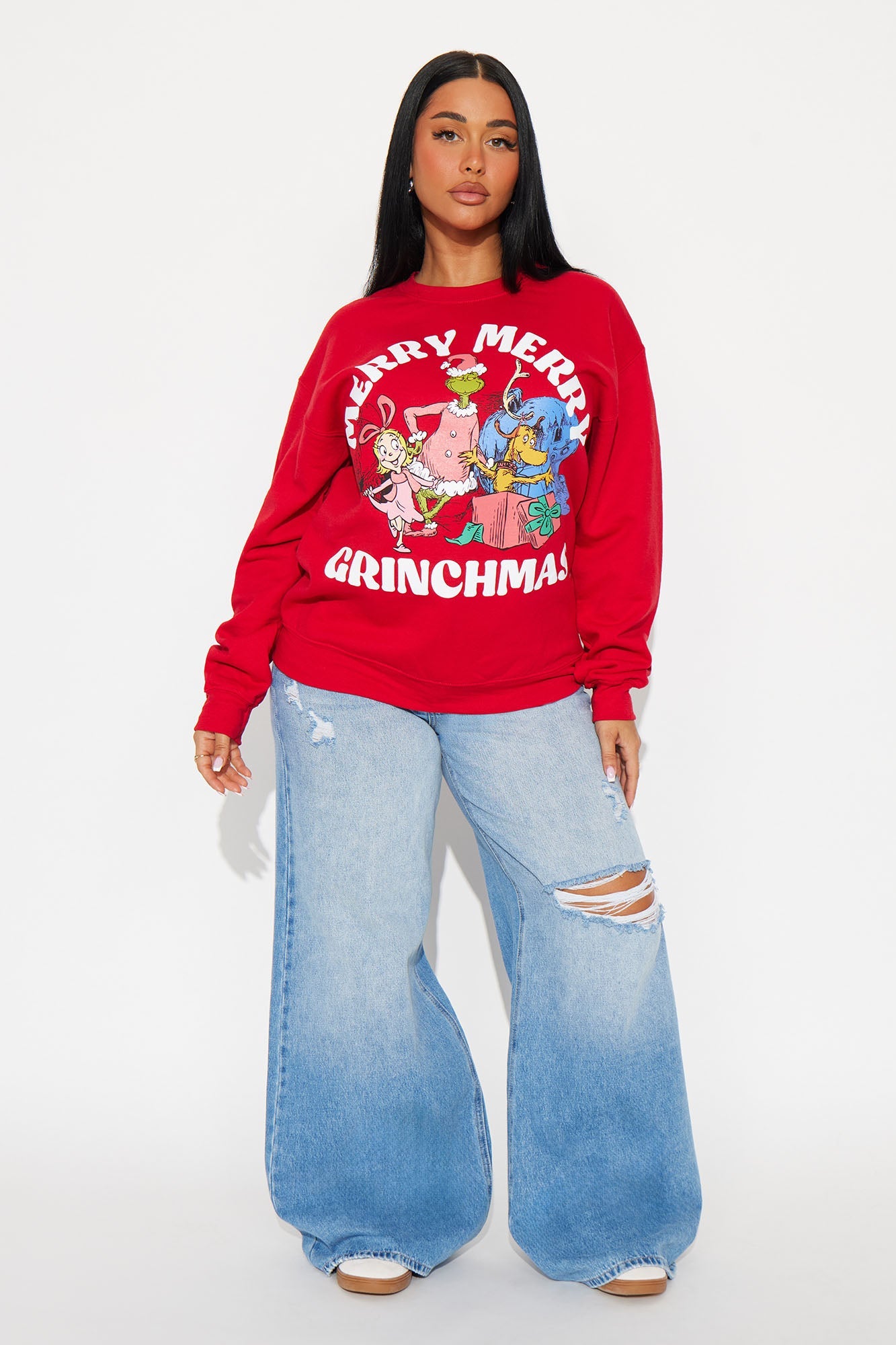 The Grinch Merry Merry Christmas Sweatshirt - Red