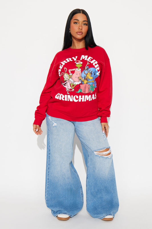 The Grinch Merry Merry Christmas Sweatshirt - Red