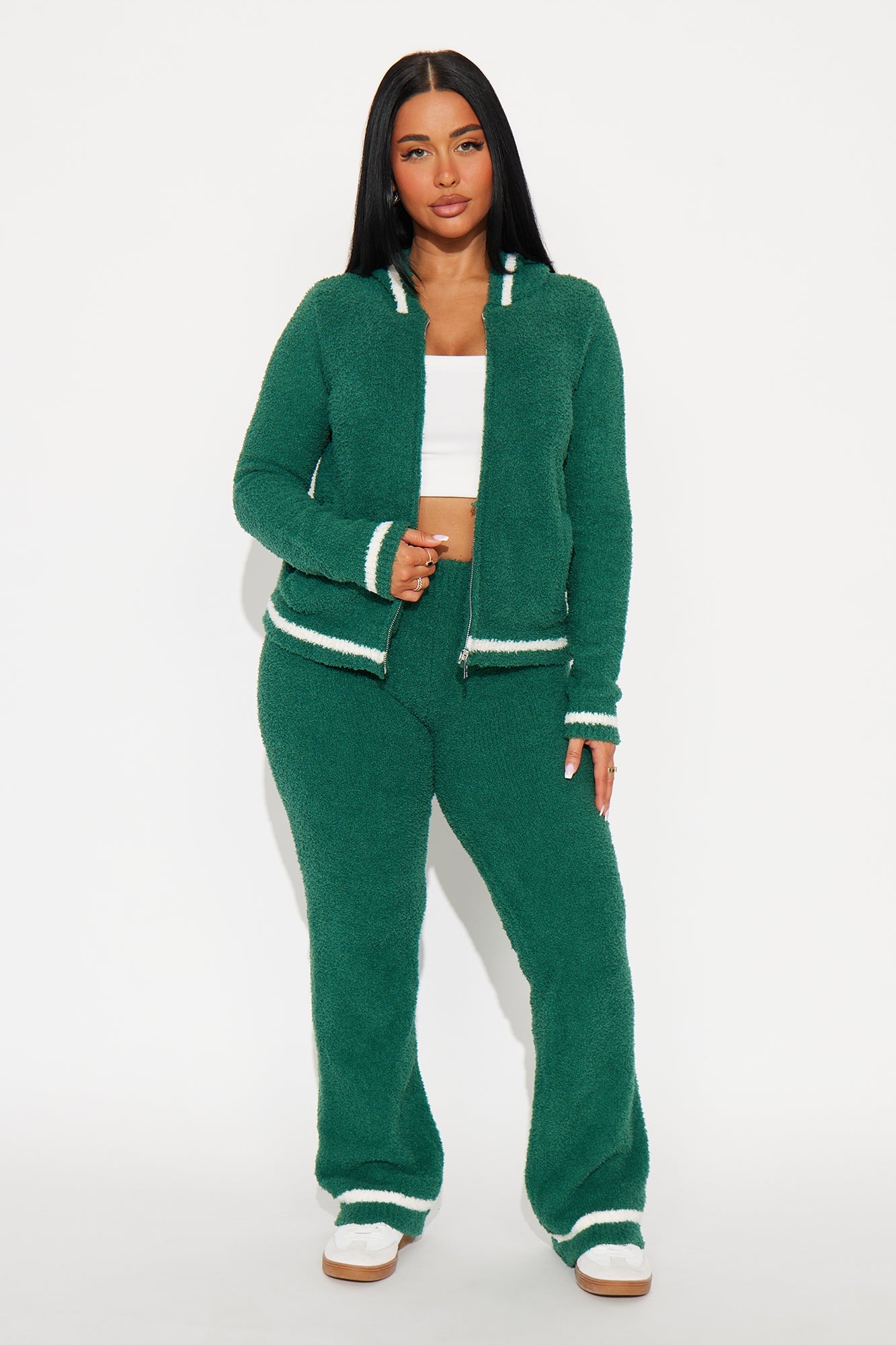Malia Cozy Knit Pant Set - Hunter