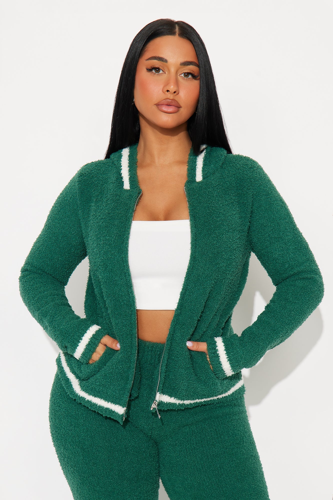 Malia Cozy Knit Pant Set - Hunter