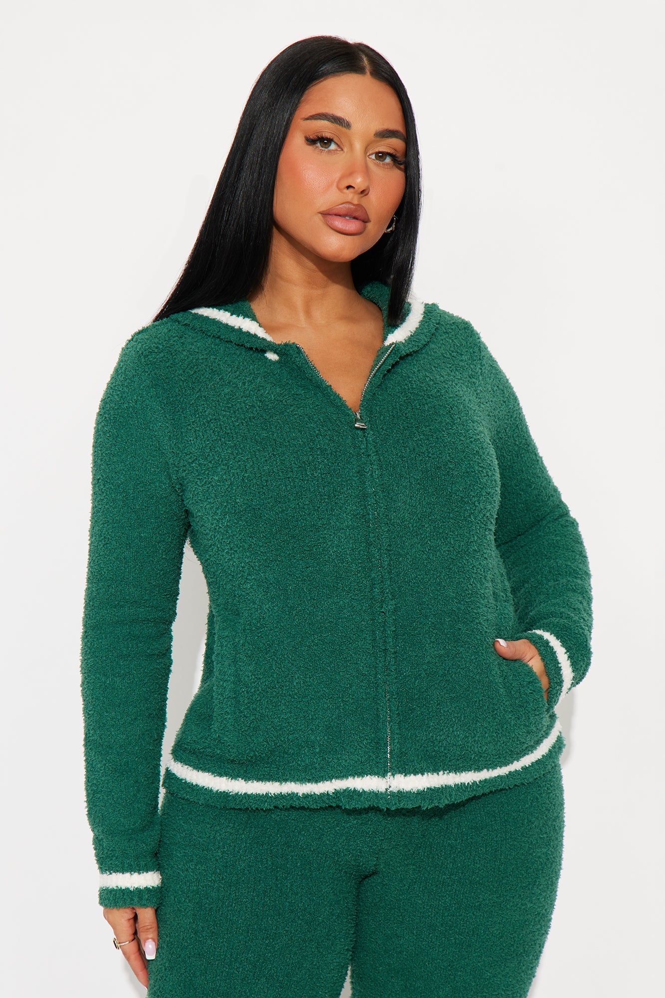 Malia Cozy Knit Pant Set - Hunter