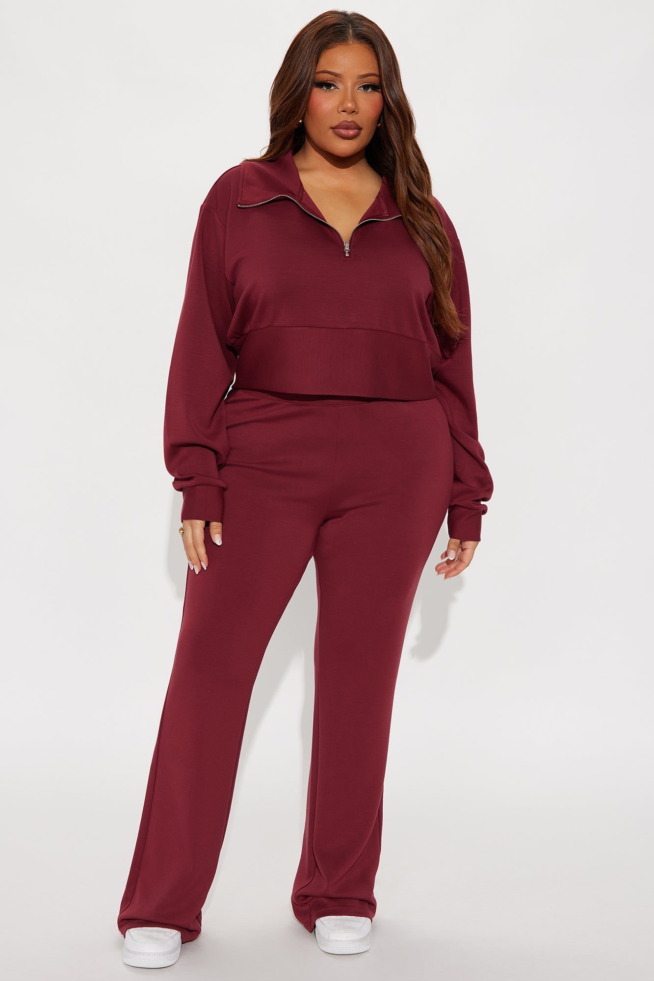 Sabrina Ultra Soft Flare Sweatpant - Burgundy