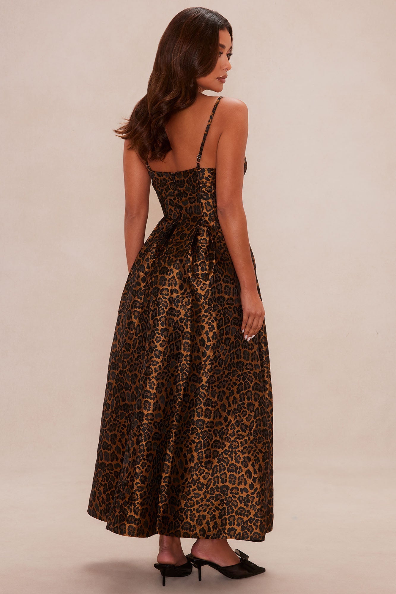 Jessica Jacquard Leopard Midi Dress - Leopard