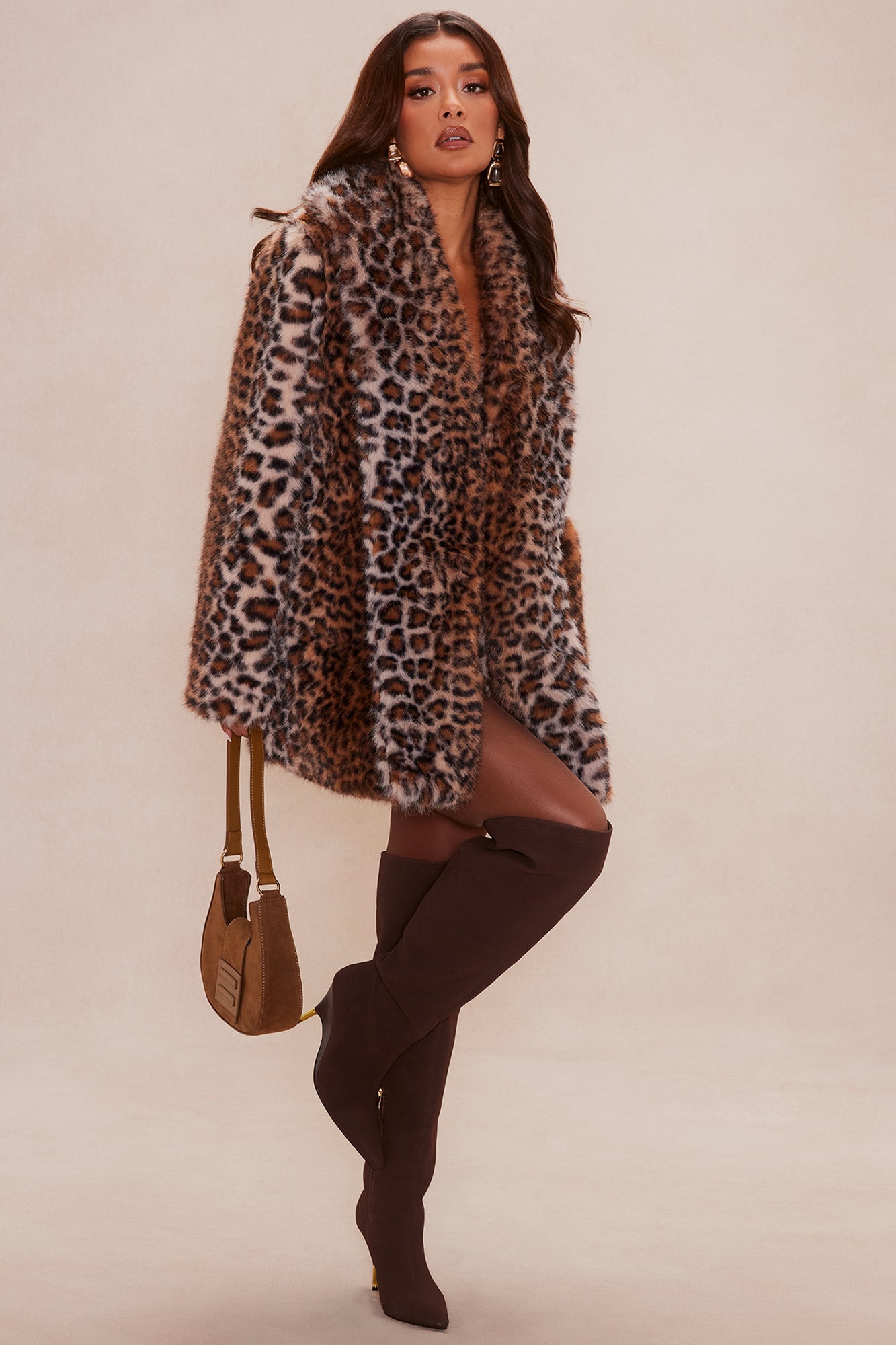 Feline Fancy Faux Fur Jacket - Leopard