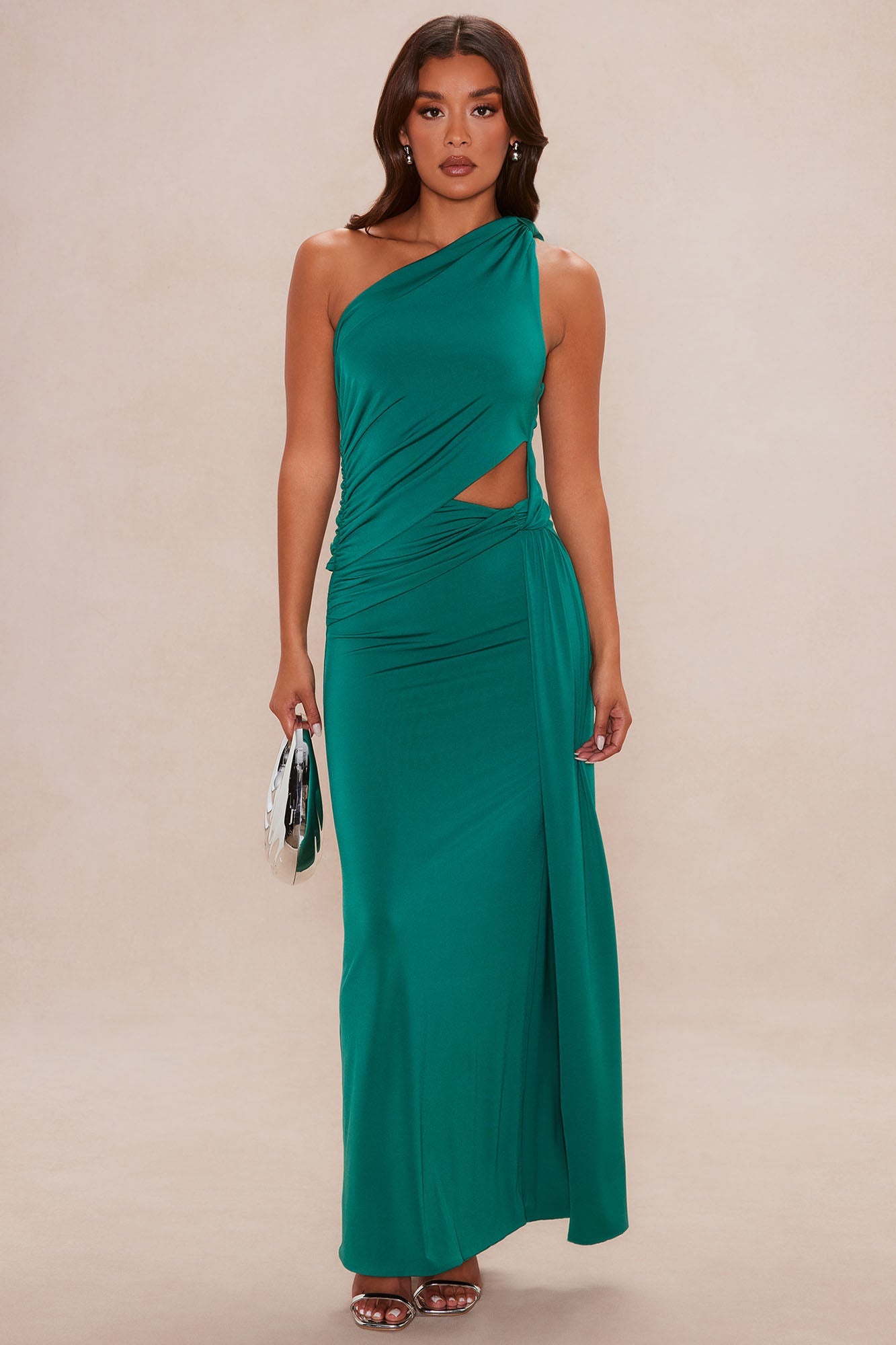 Pretty Moves Mesh Maxi Dress - Hunter