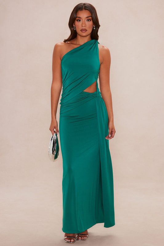 Pretty Moves Mesh Maxi Dress - Hunter