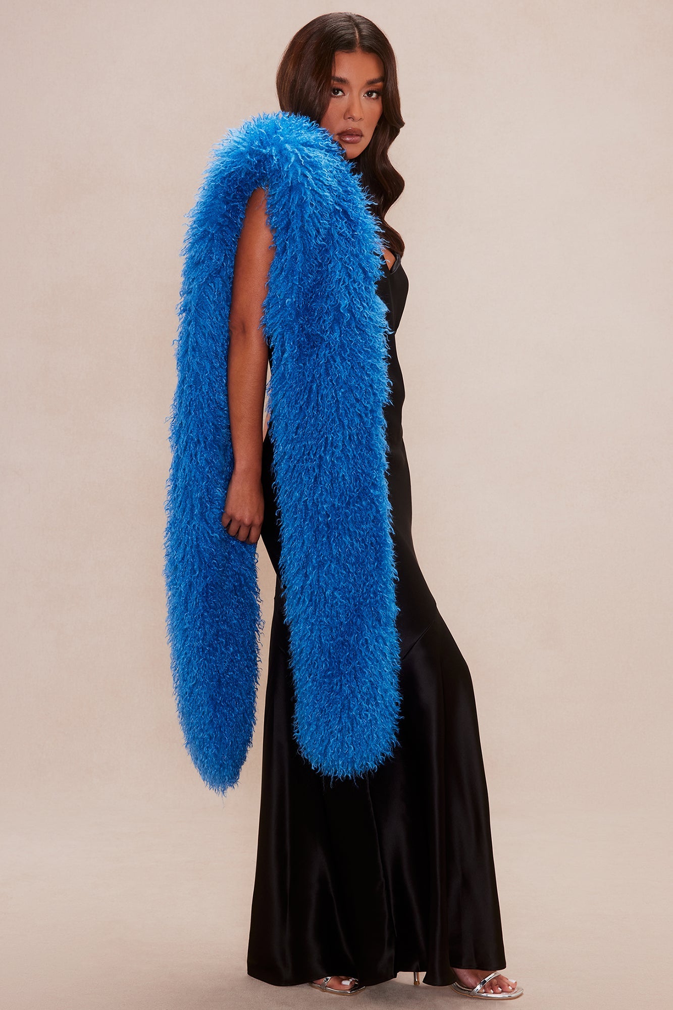 Junie Faux Fur Scarf - Blue