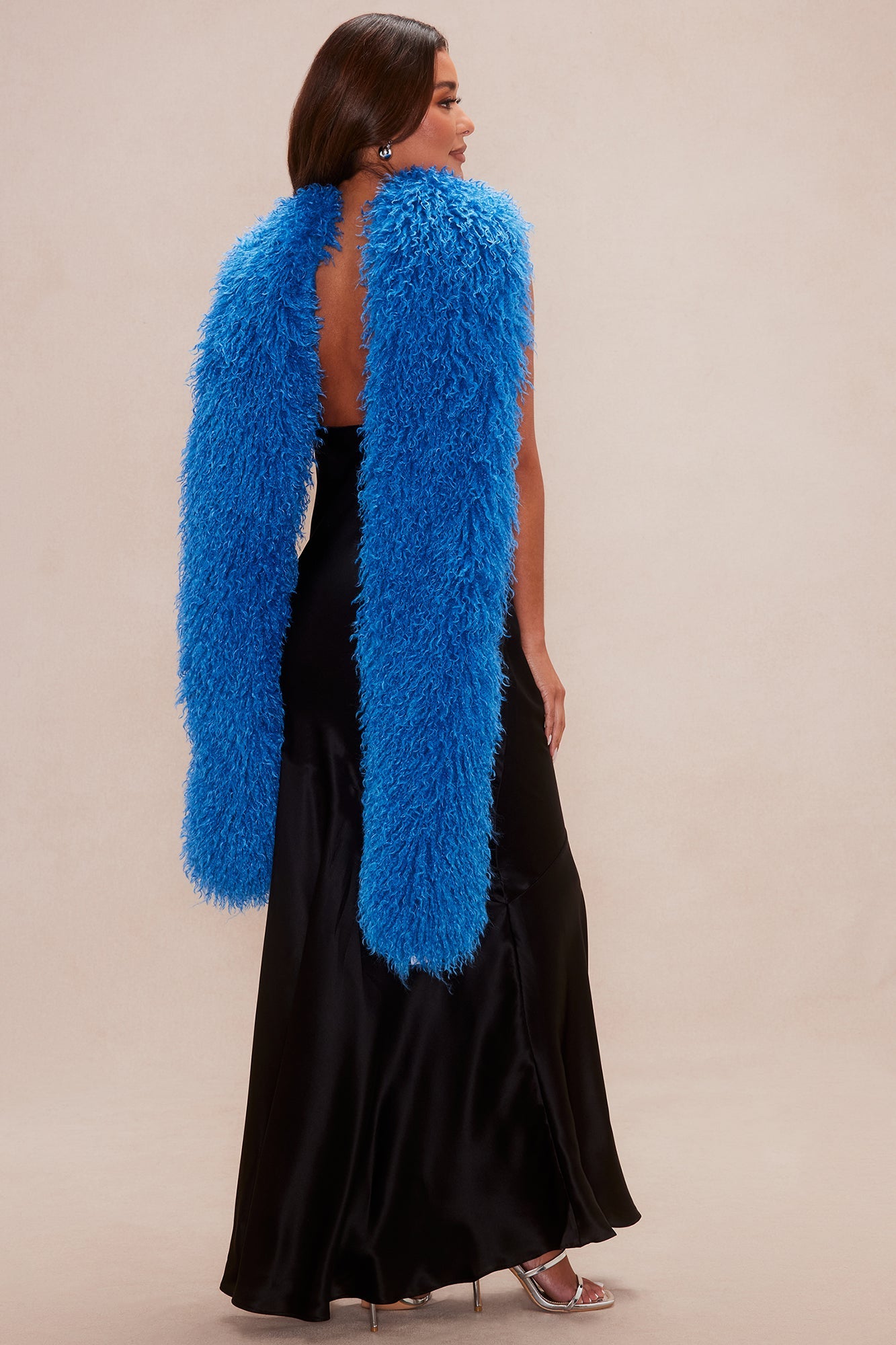 Junie Faux Fur Scarf - Blue