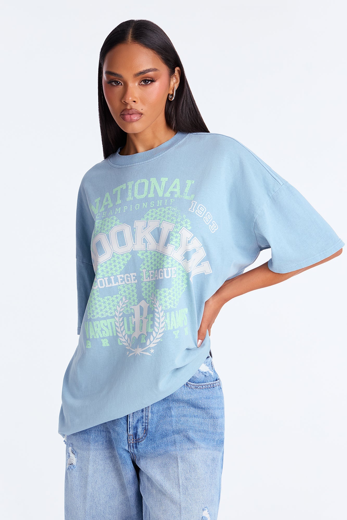 Brooklyn 28 Oversized Washed TShirt - Indigo