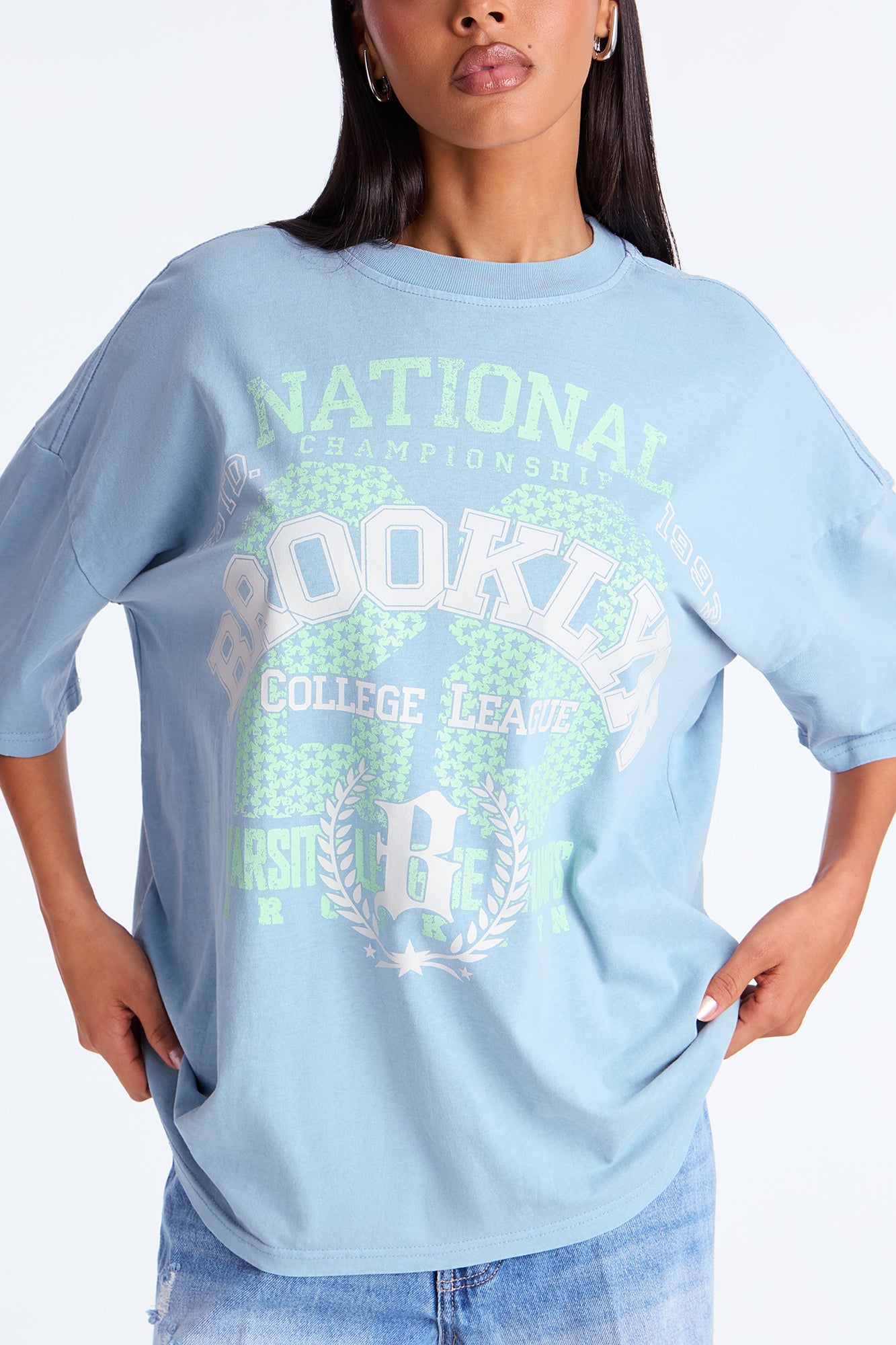 Brooklyn 28 Oversized Washed TShirt - Indigo