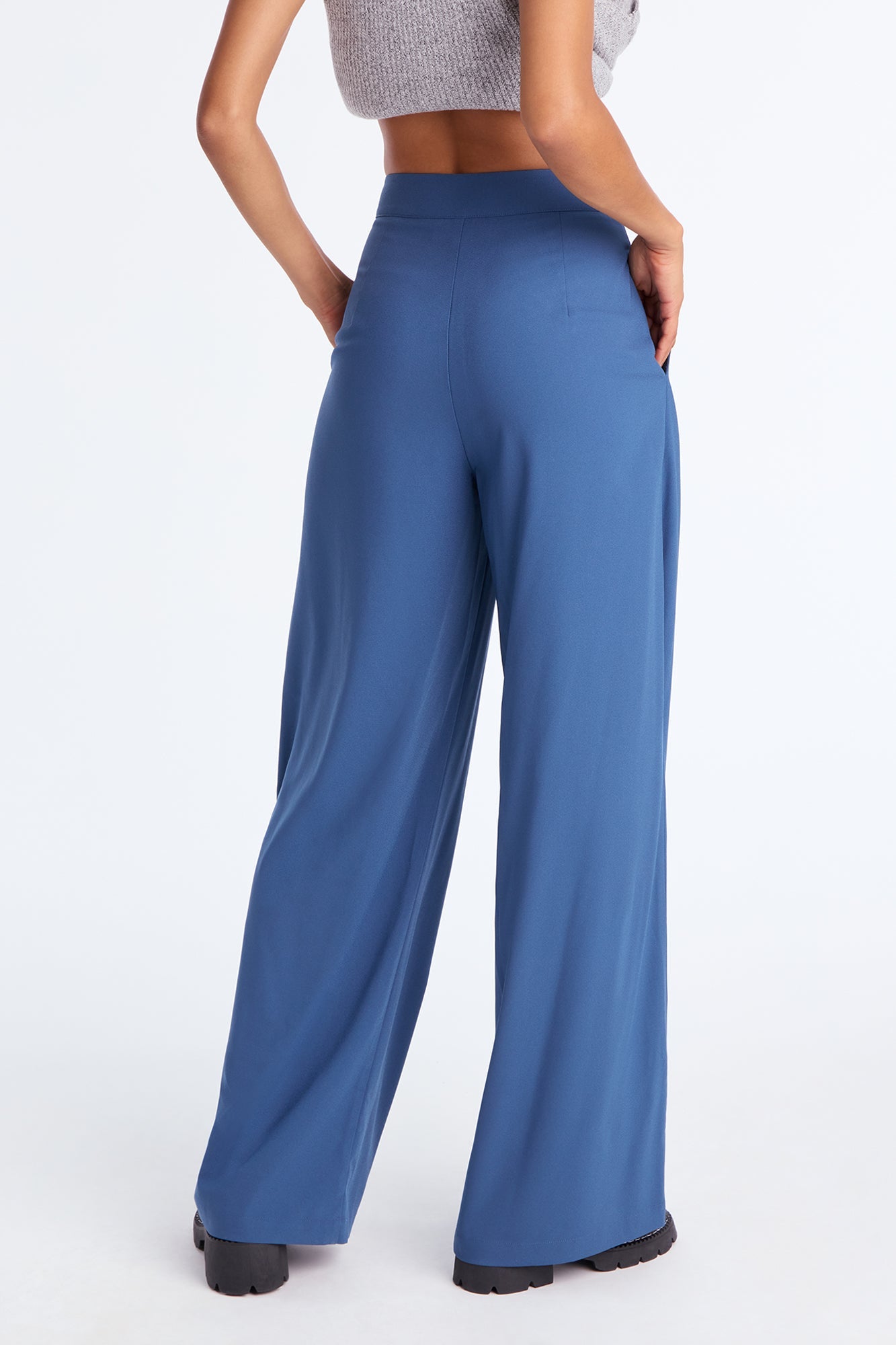 Power Hour Wide Leg Trouser Pant 32″ - Blue