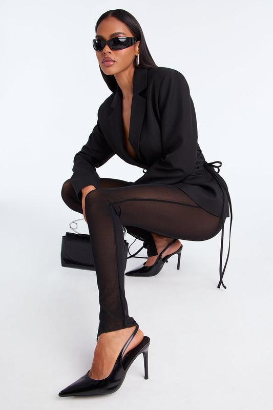 Mind Your Manners Lace Up Blazer - Black