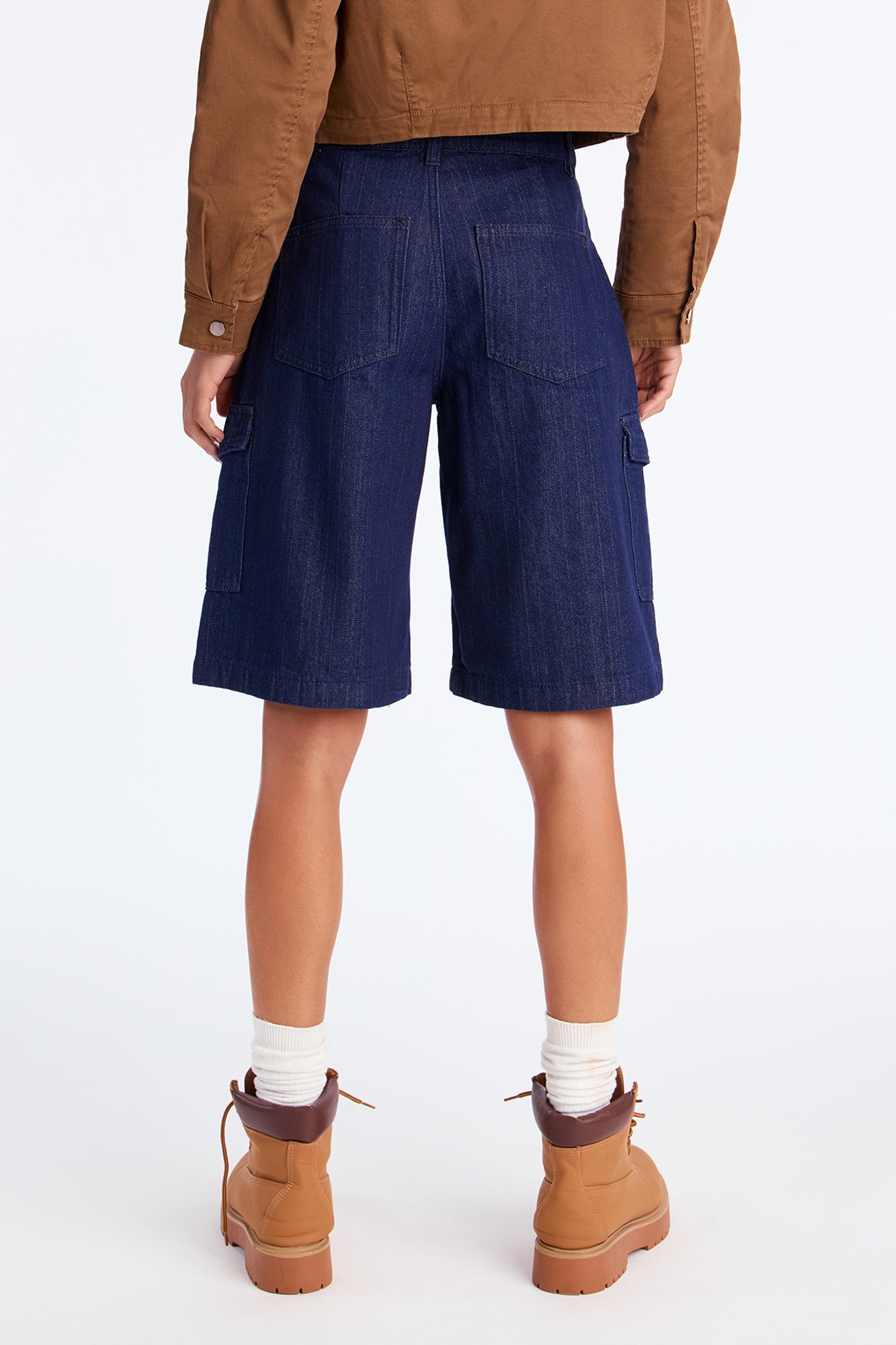 Academia Cargo Denim Jorts - Dark Denim