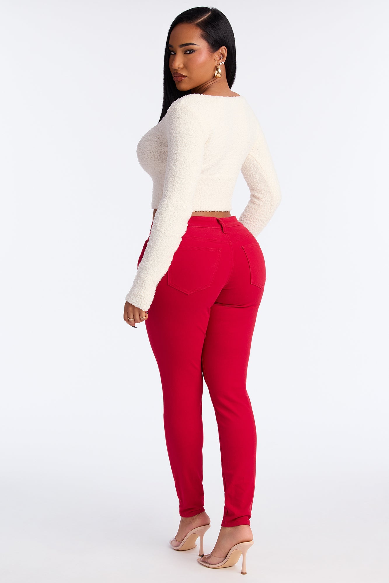 Skinny Uniform Pants - Red