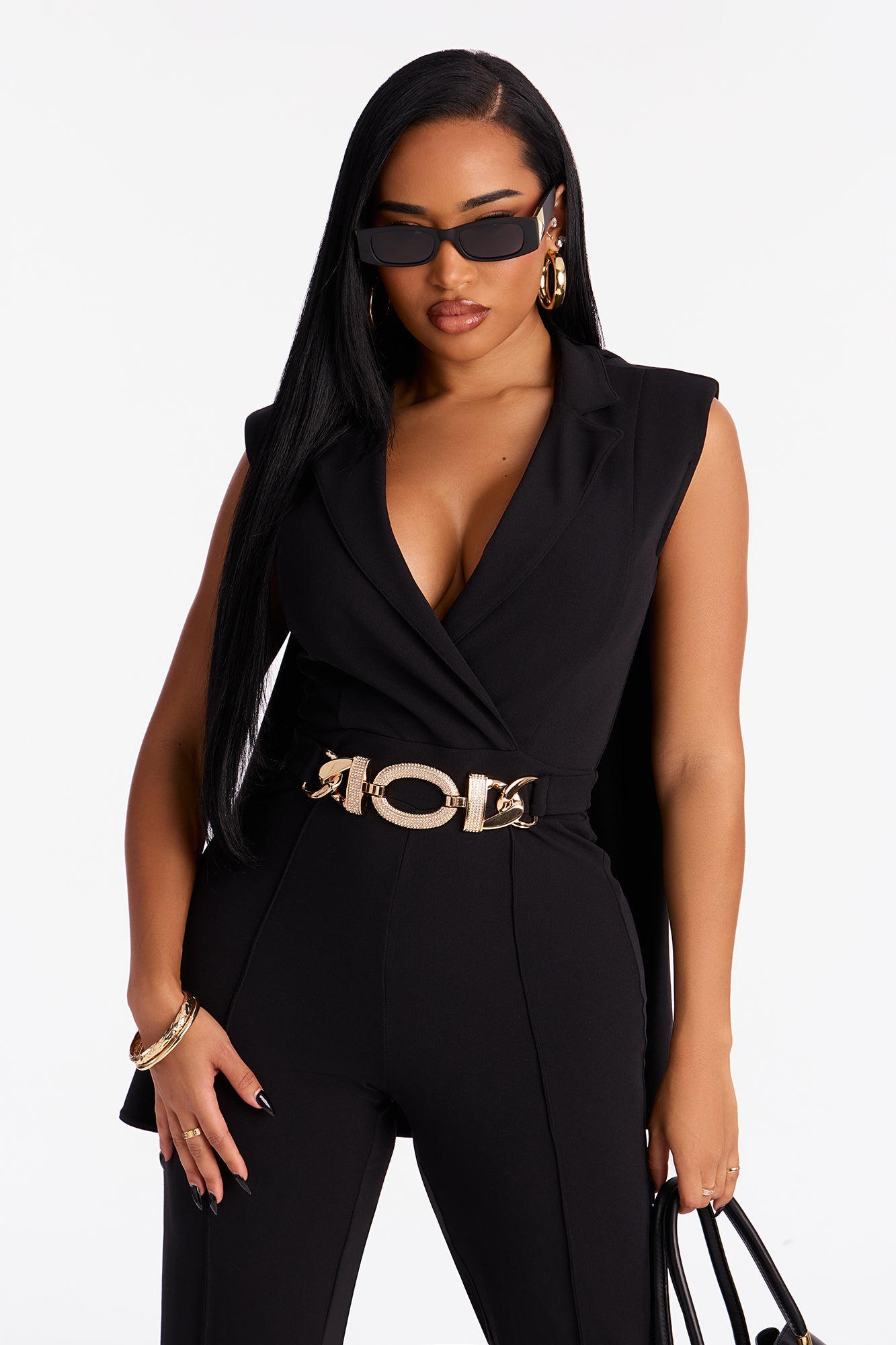 High Standards Draped Jumpsuit - Black