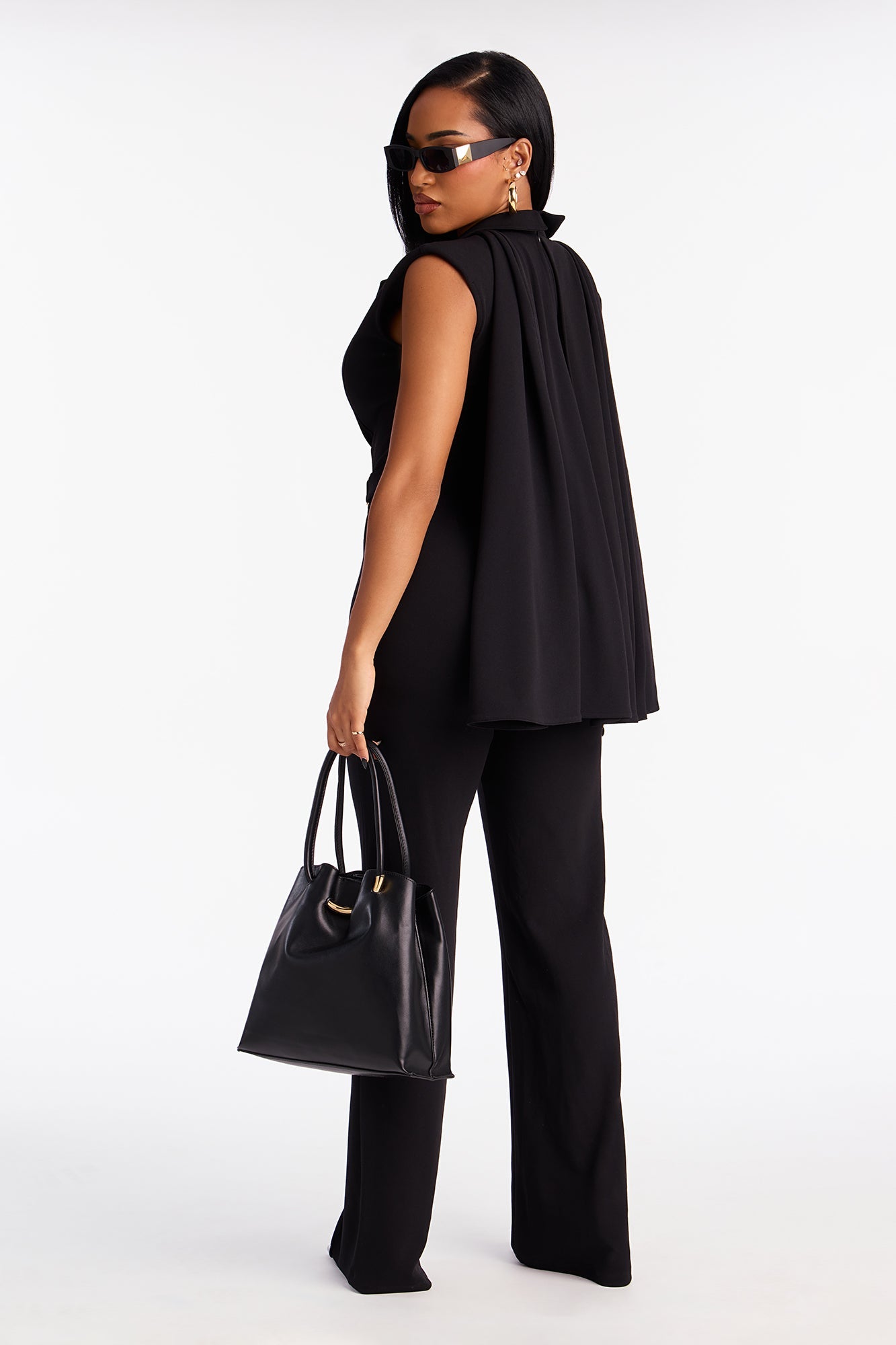 High Standards Draped Jumpsuit - Black