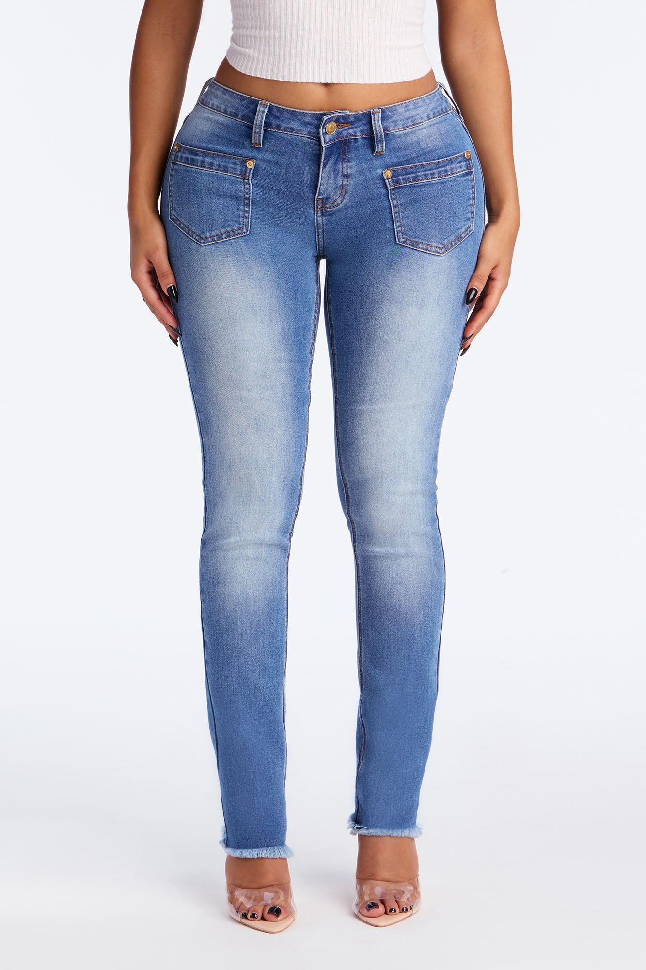 Seranade Slim Straight Leg Jeans - Medium Wash