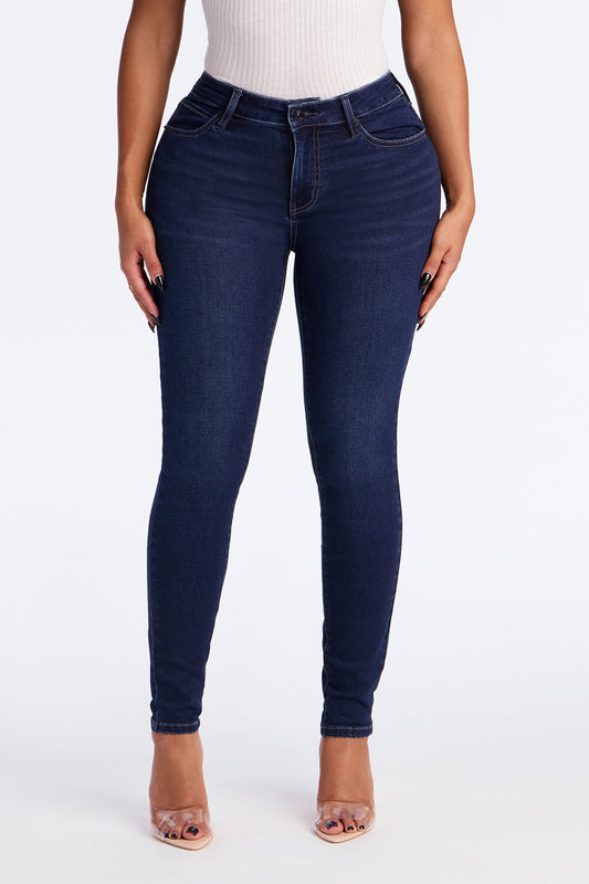 Smooth Fit Mid Rise Skinny Jeans - Dark Wash