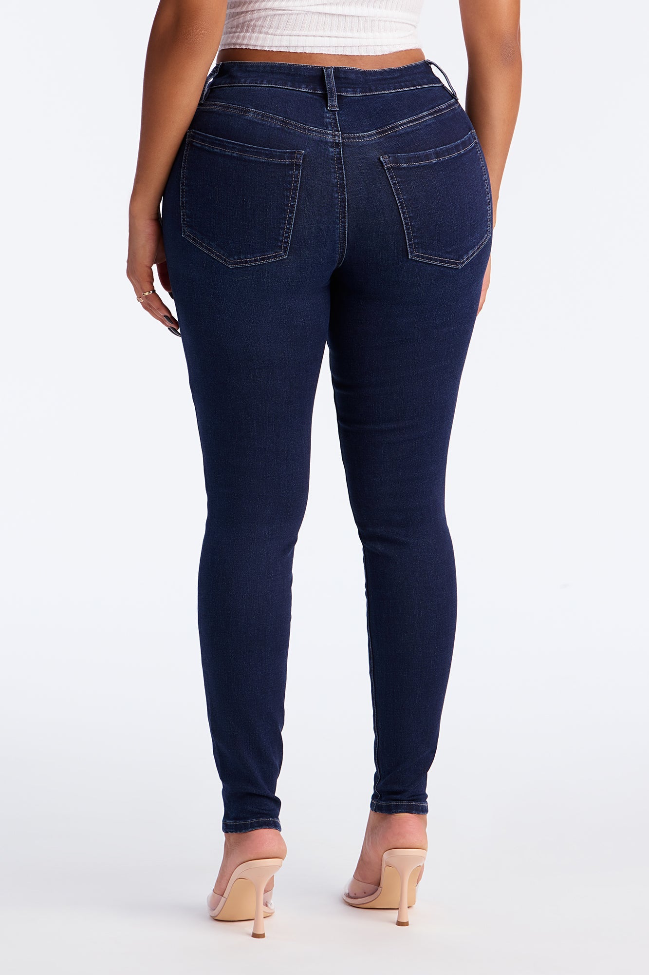 Smooth Fit Mid Rise Skinny Jeans - Dark Wash