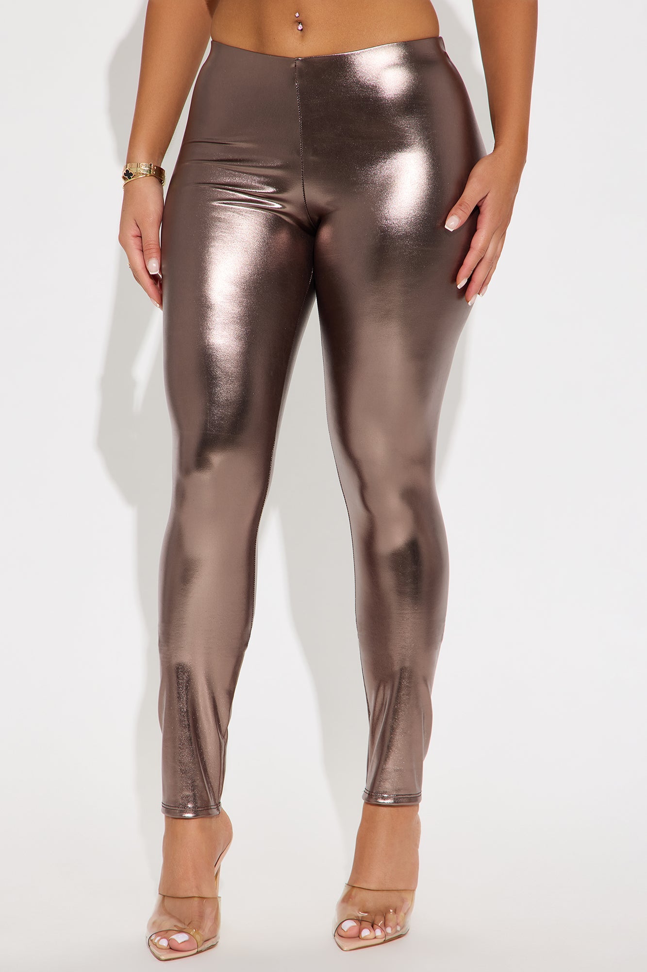 Stardust Metallic Low Rise Legging - Bronze
