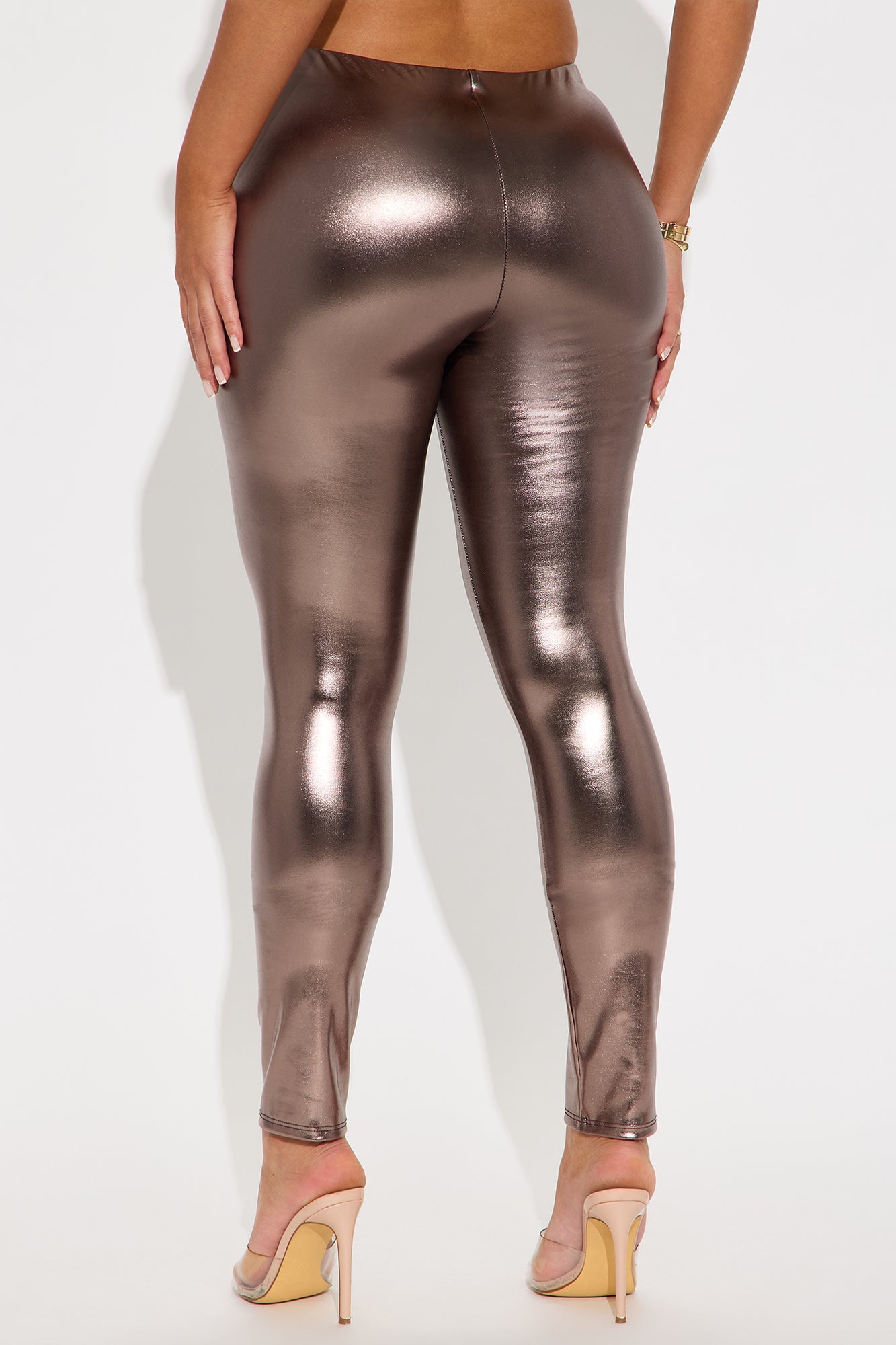 Stardust Metallic Low Rise Legging - Bronze