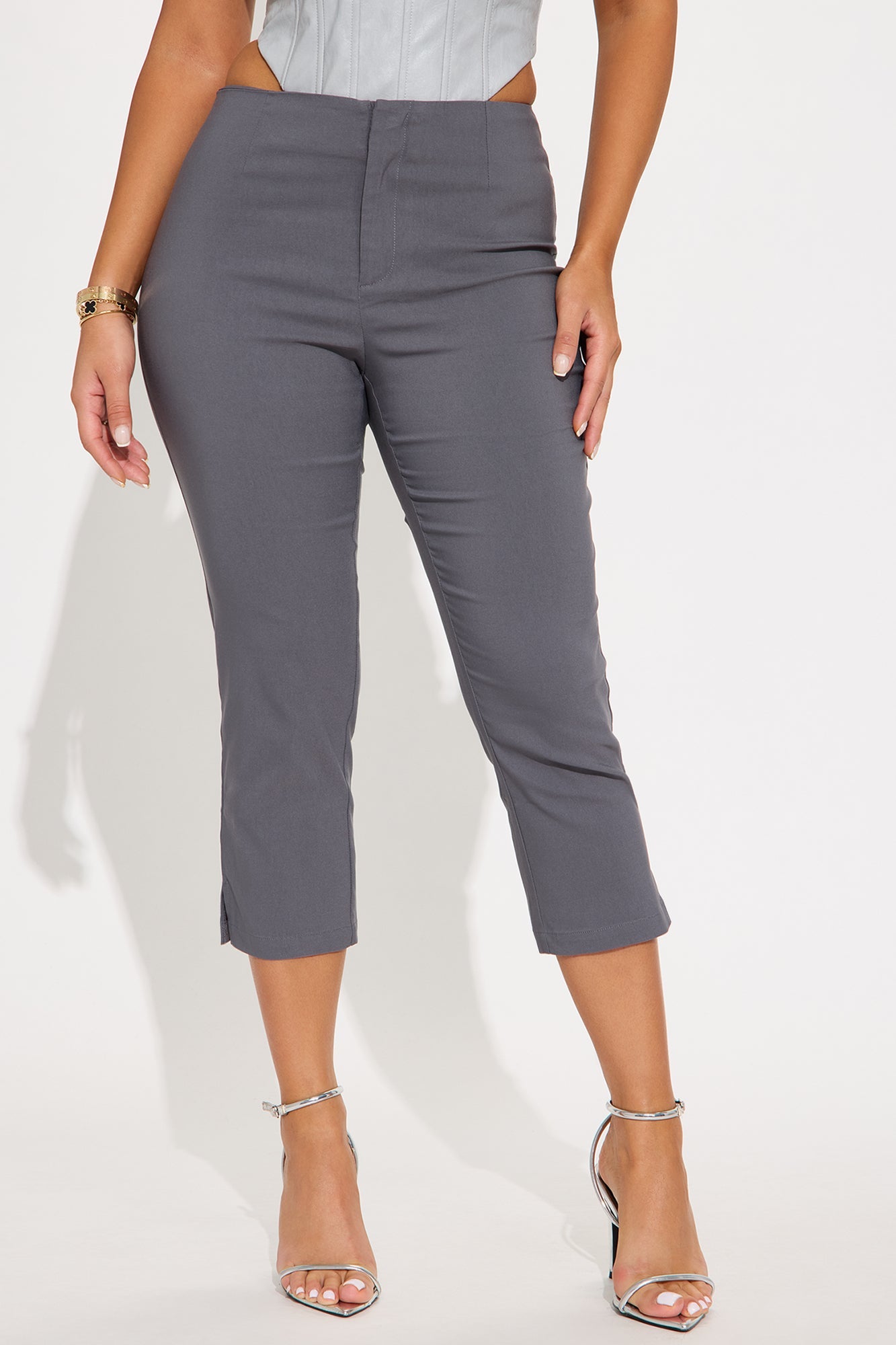 Slim Chances Skinny Capri Pant - Charcoal