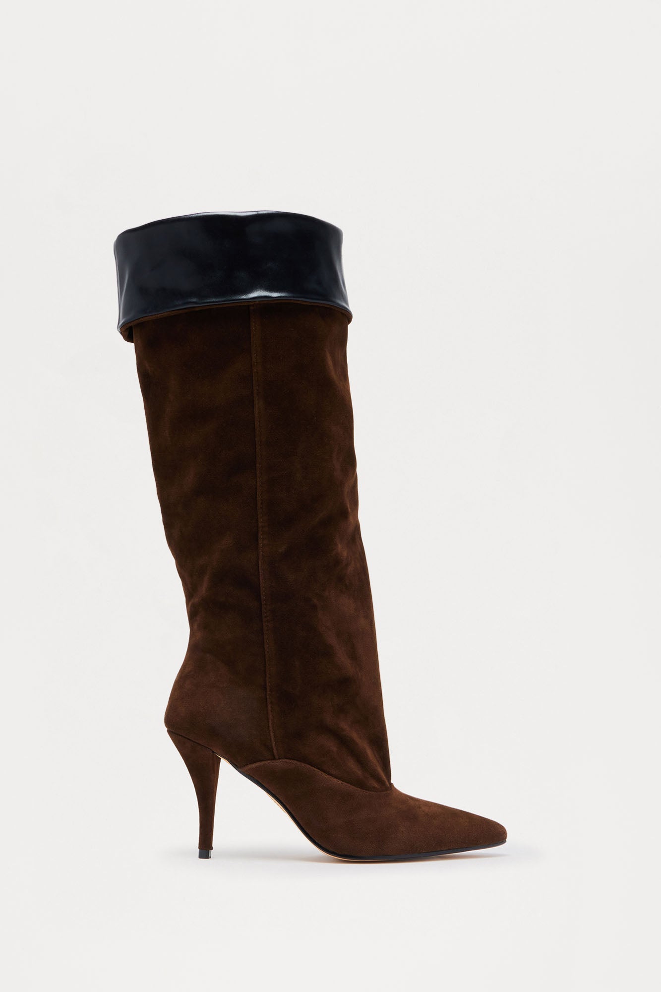 Seattle Ruched Knee High Boots - Chocolate