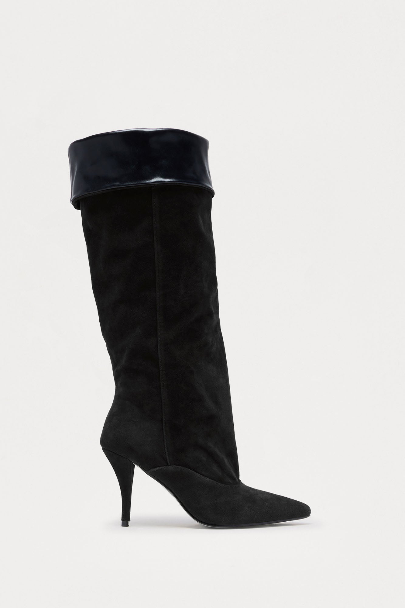 Seattle Ruched Knee High Boots - Black
