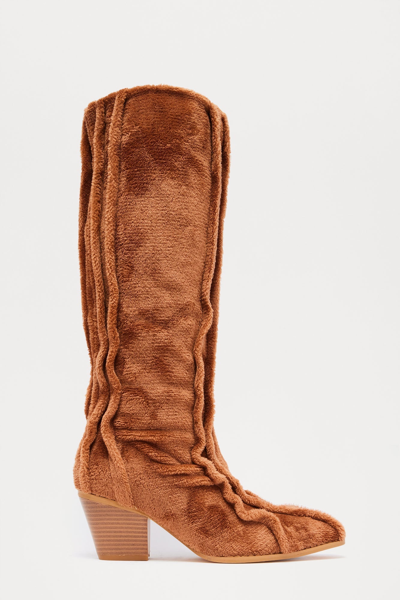 Cullen Ruched Boots - Chestnut