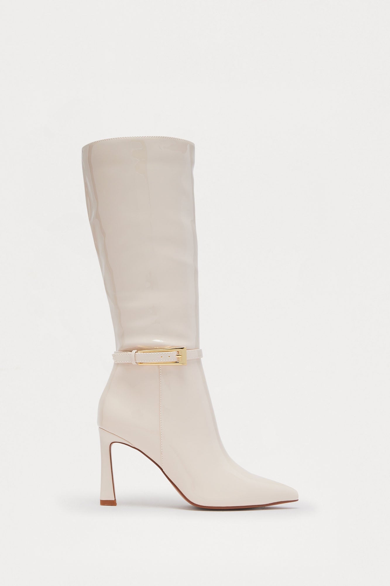 West Village Patent Boots - Ivory