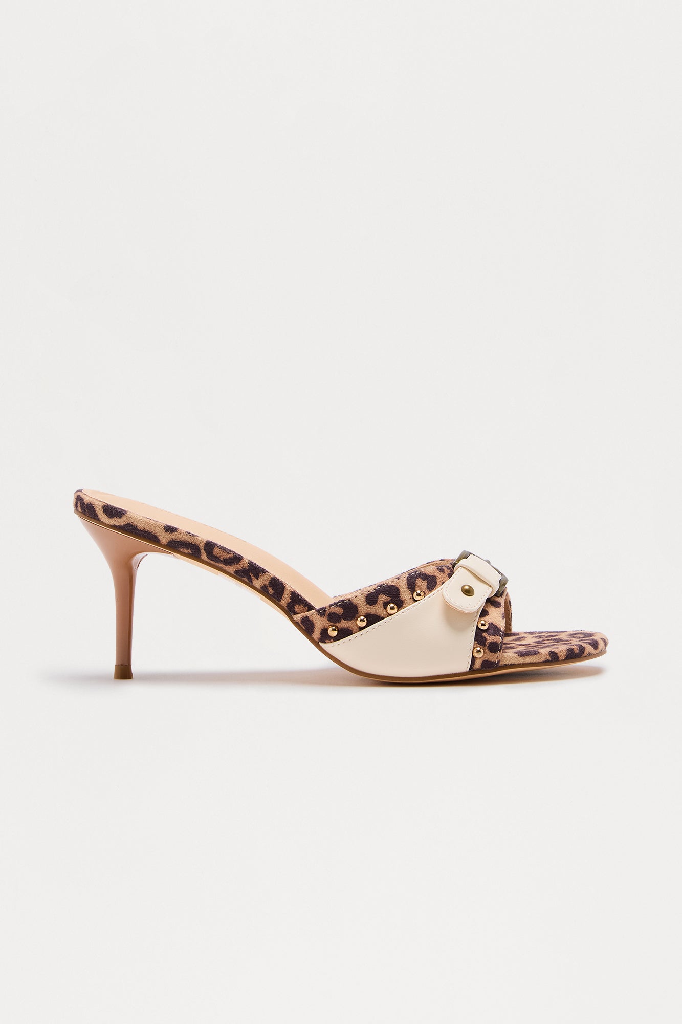 Azure Buckle Stiletto Heels - Leopard