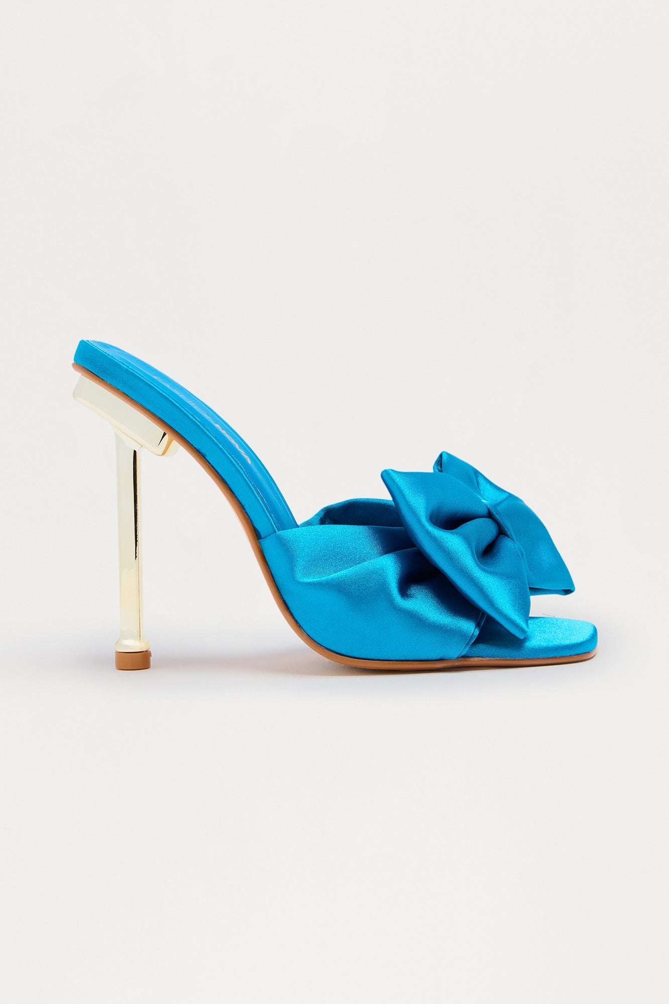 Rainey Satin Bow Heels - Turquoise