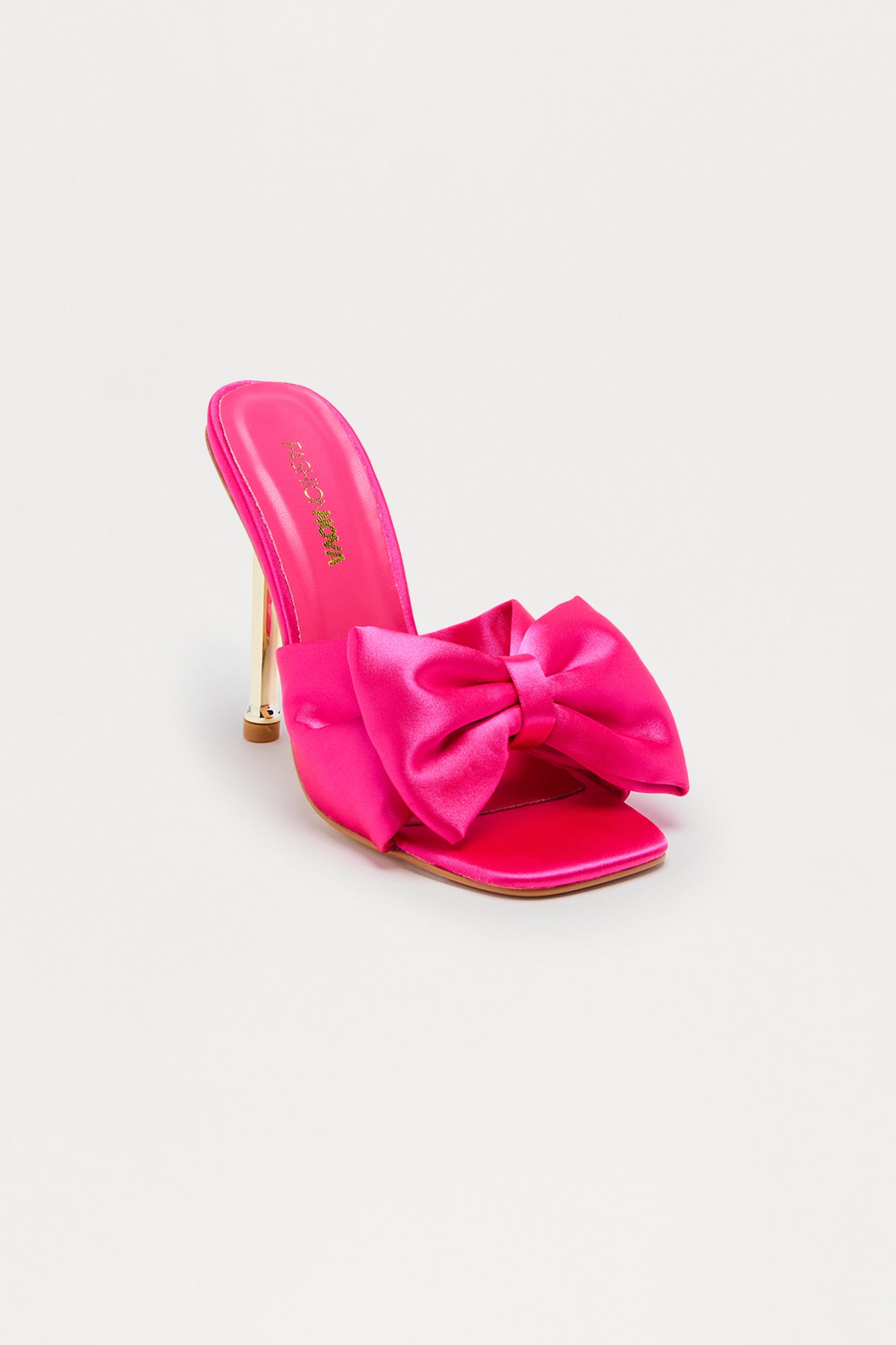 Rainey Satin Bow Heels - Fuchsia