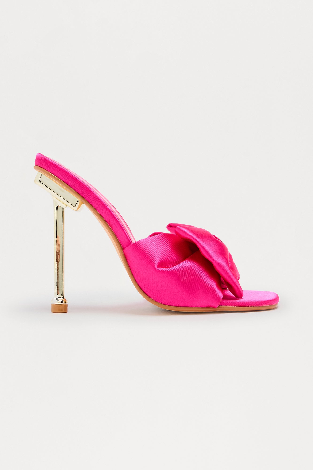 Rainey Satin Bow Heels - Fuchsia
