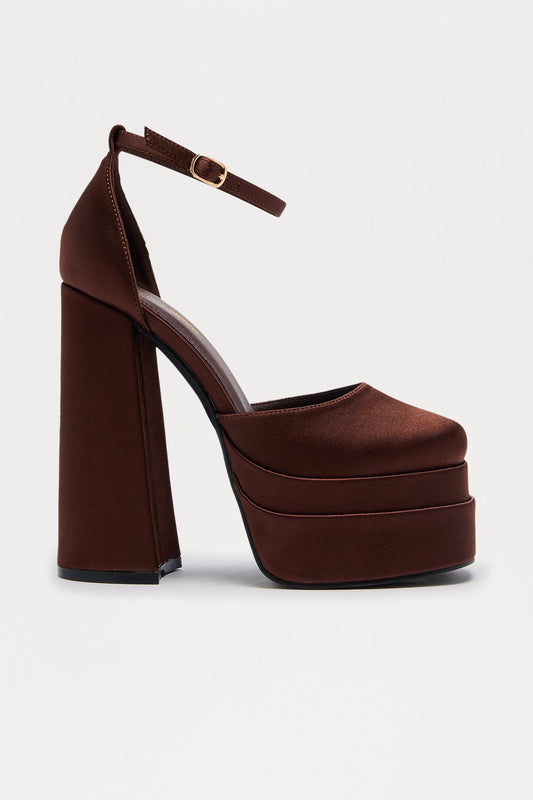 On My Best Behavior Extreme Platform Heels - Chocolate