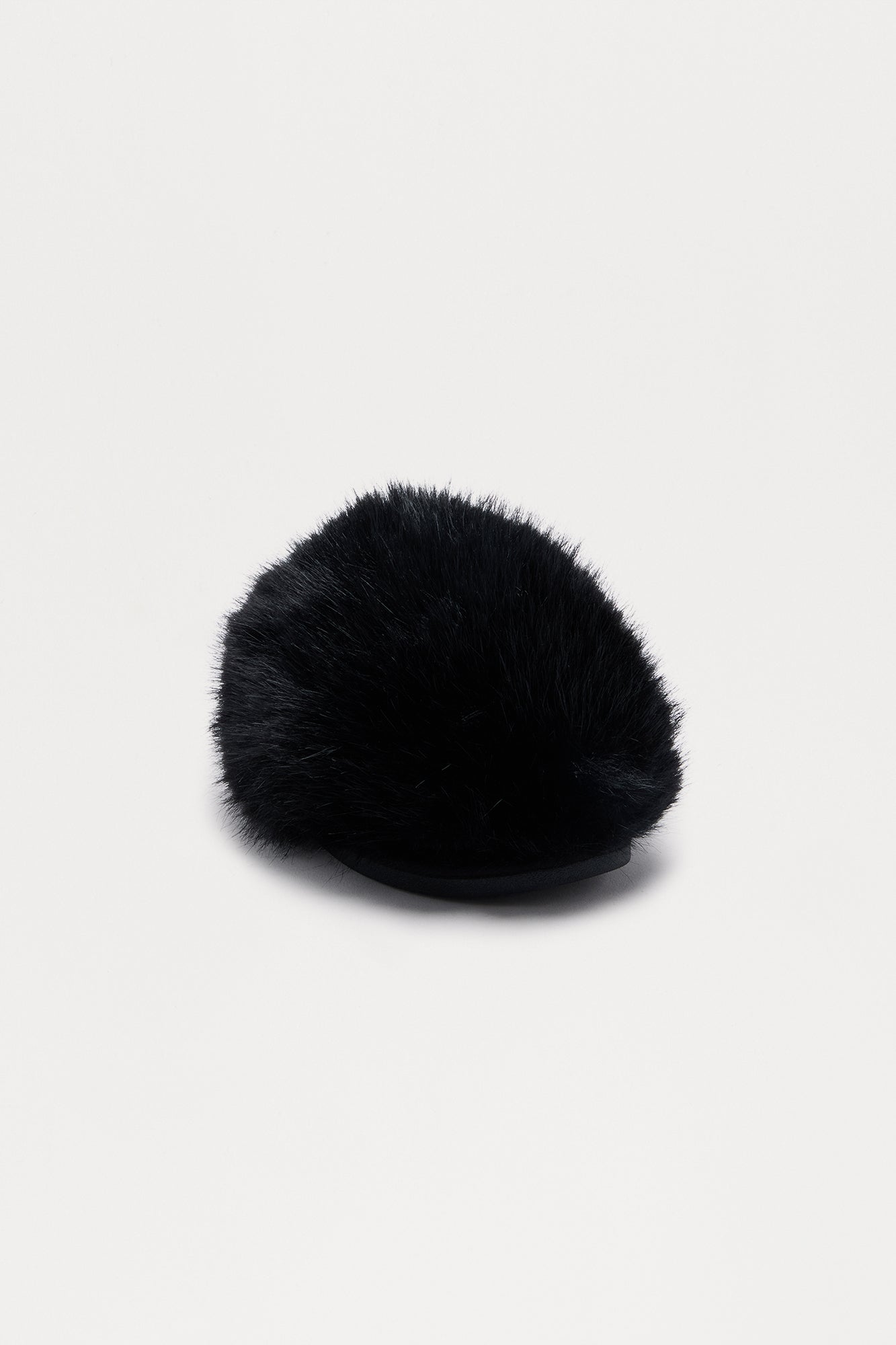 Roro Faux Fur Slippers - Black